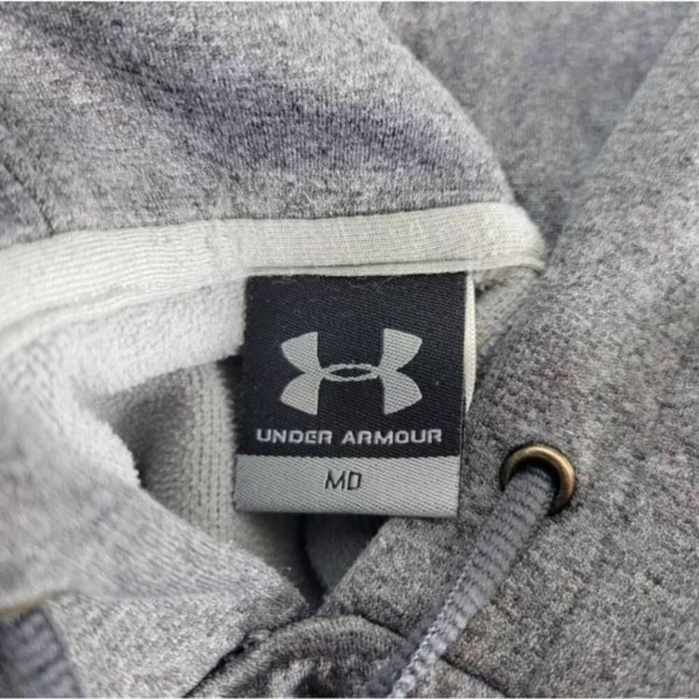 Under Armour Yellowstone Hoodie Men’s Medium Gray Pullover Sweatshirt Logo - Picture 4 of 5